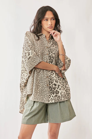 Pardus Shirt - Oversized Leopard Button-Down Shirt