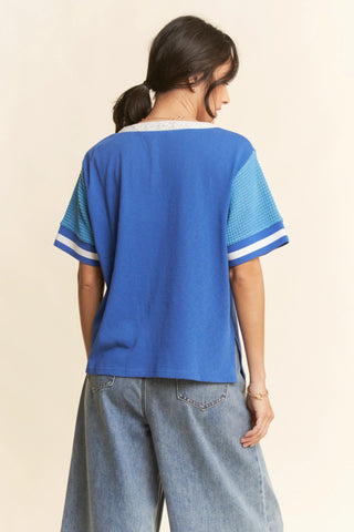 Vintage Cheers Patch V-Neck Tee