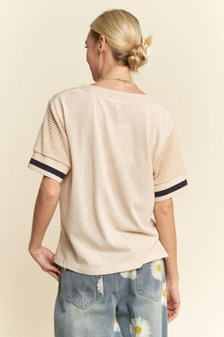 Vintage Cheers Patch V-Neck Tee