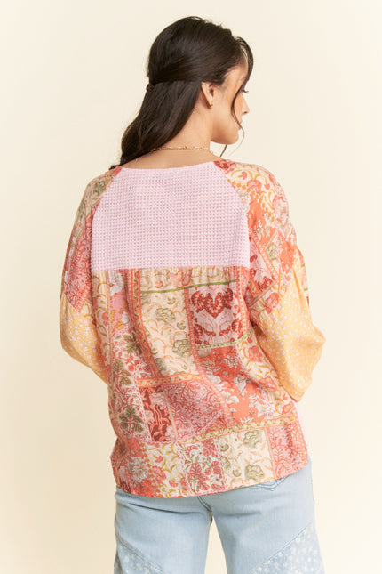 Leni Top — Pink Multi back