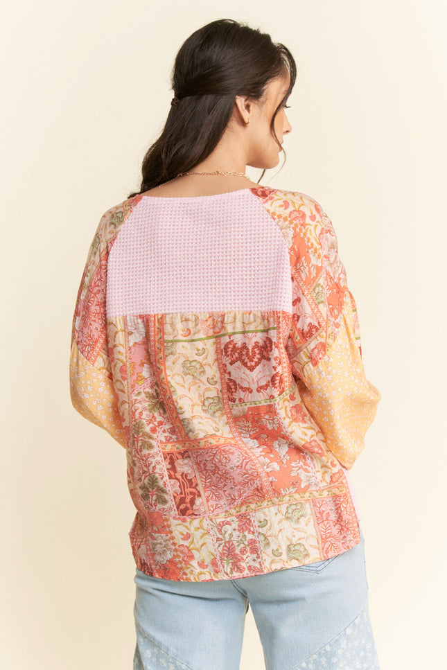 Leni Top — Pink Multi back