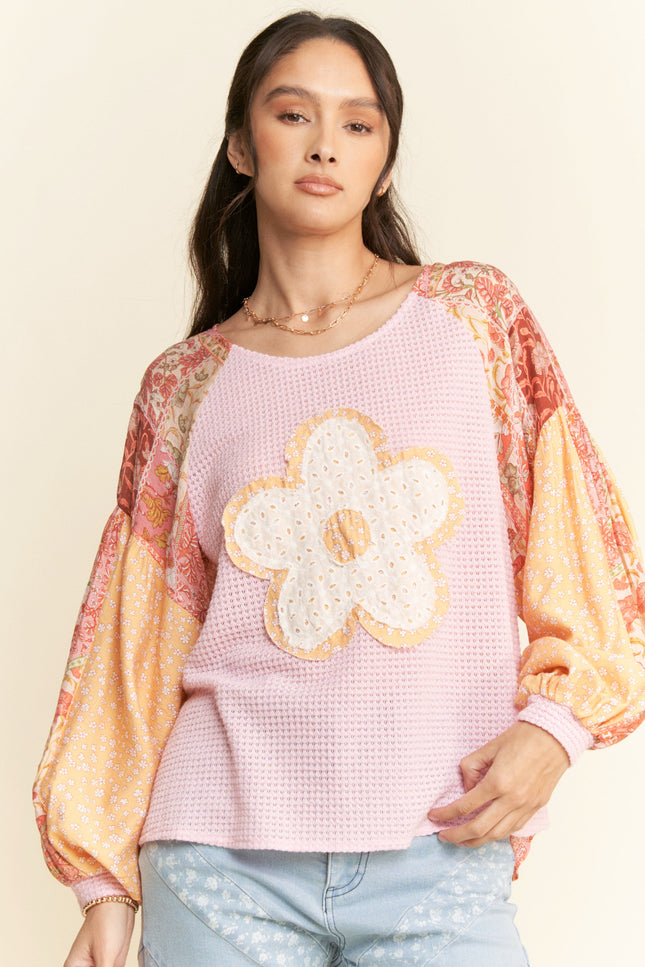 Leni Top — Pink Multi front