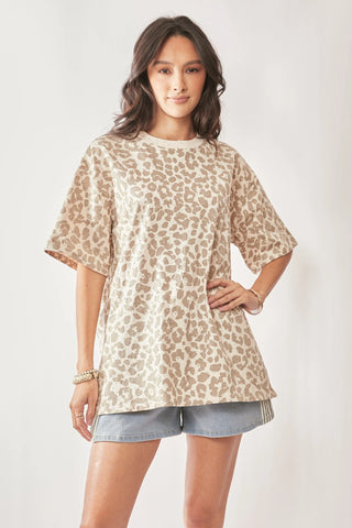 Moon Safari Tee – Oversized Leopard Tee