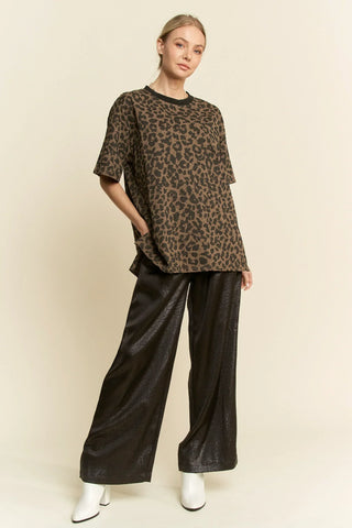 Moon Safari Tee – Oversized Leopard Tee (Pink)
