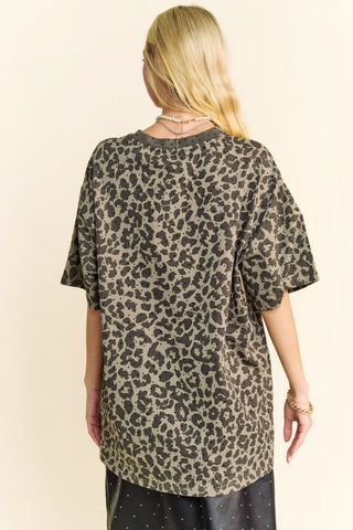 Moon Safari Tee – Oversized Leopard Tee (Pink)