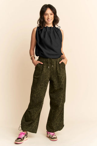 Pleated Tie Neck Sleeveless Top – Draped Satin Blouse with Bow Detail