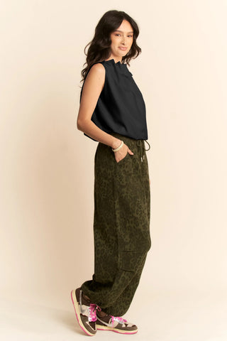 Pleated Tie Neck Sleeveless Top – Draped Satin Blouse with Bow Detail