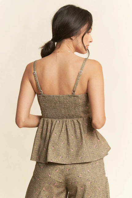 Floral Peplum Cami Top