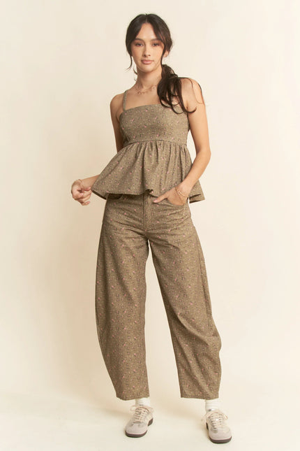 Floral Peplum Cami Top