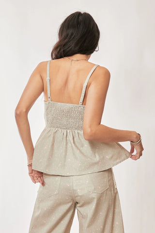 Floral Peplum Cami Top