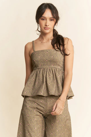 Floral Peplum Cami Top