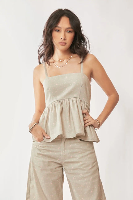 Floral Peplum Cami Top