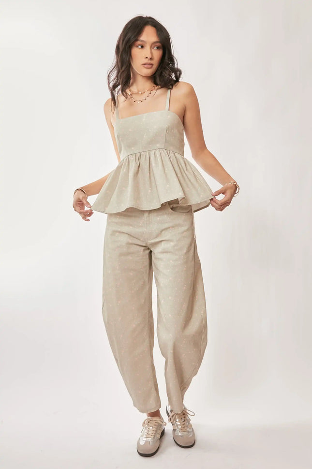 Floral Peplum Cami Top