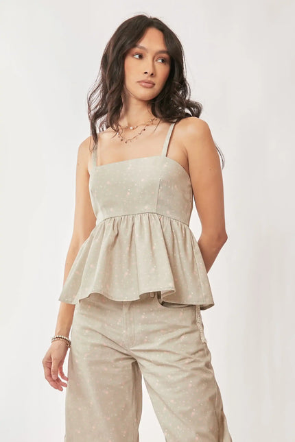 Floral Peplum Cami Top