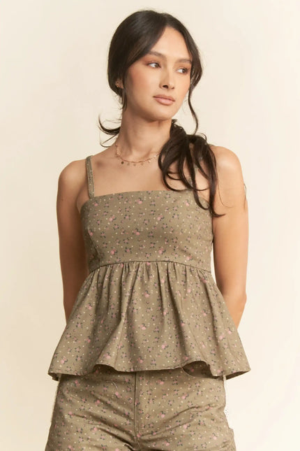 Floral Peplum Cami Top