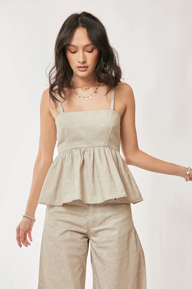 Floral Peplum Cami Top