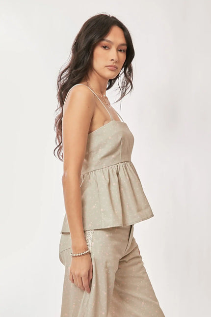 Floral Peplum Cami Top