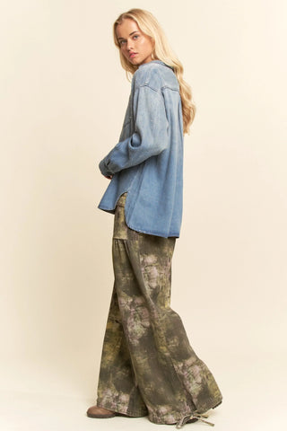 Nova Shirt - Rhinestone Denim Button Down Shirt