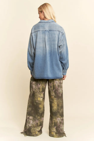 Nova Shirt - Rhinestone Denim Button Down Shirt