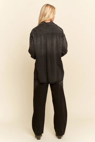 Nova Shirt - Rhinestone Denim Button Down Shirt