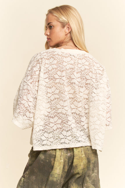 Velour Tee — Cream back