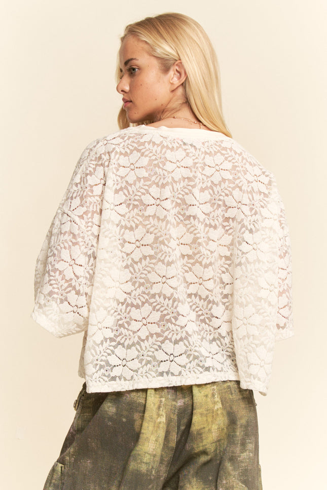 Velour Tee — Cream back
