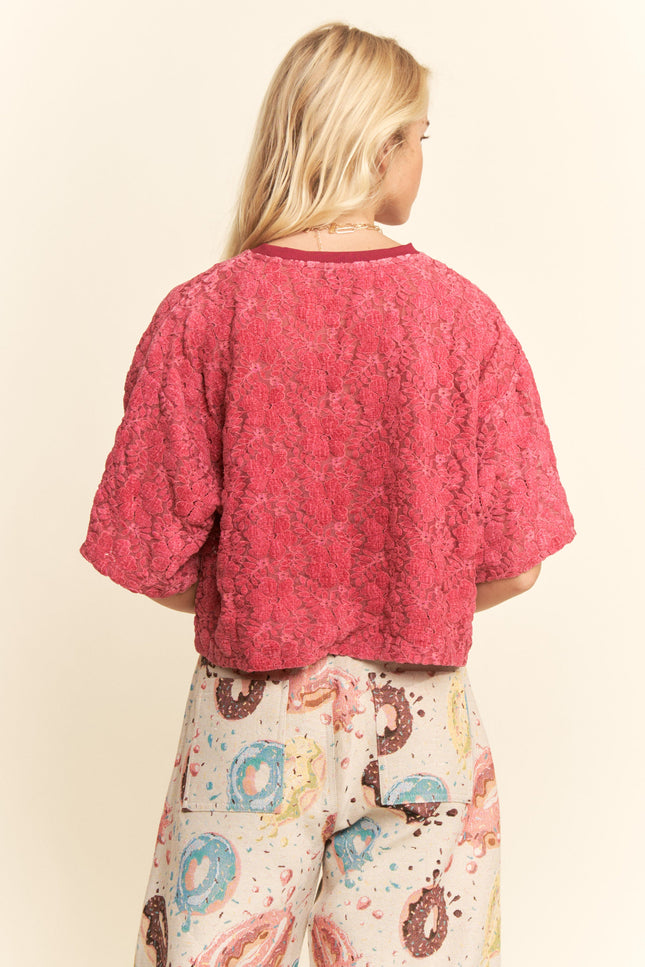 Velour Tee — Pink back