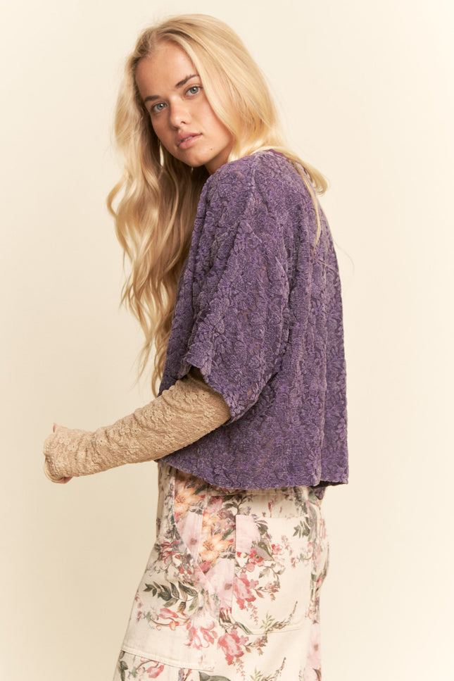 Velour Tee — Lavender side