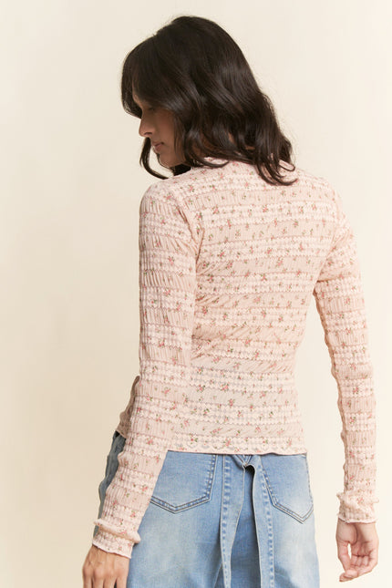Elise Mesh Top — Peach back