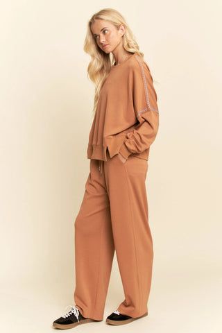 Contrast Stitch Pullover Sweatshirt – Crewneck Drop Shoulder Relaxed Fit