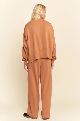 Contrast Stitch Pullover Sweatshirt – Crewneck Drop Shoulder Relaxed Fit
