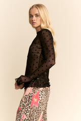 Midnight Tally Mesh Top