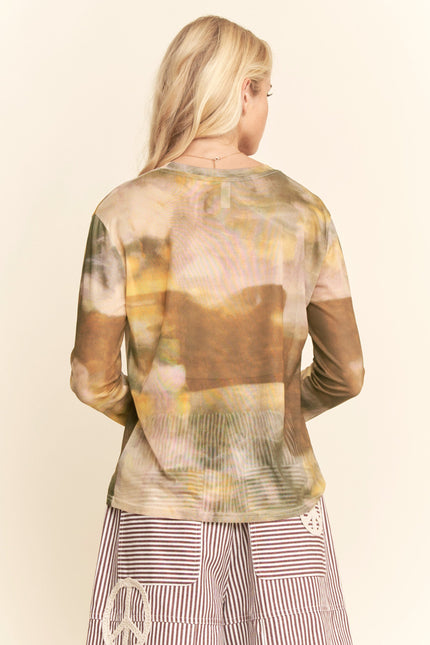 Veyra Top — Taupe Multi back