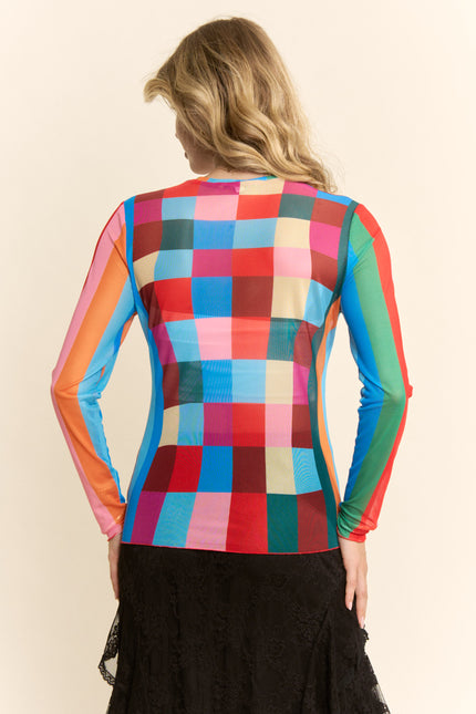 Kaleidoscope Mesh Top