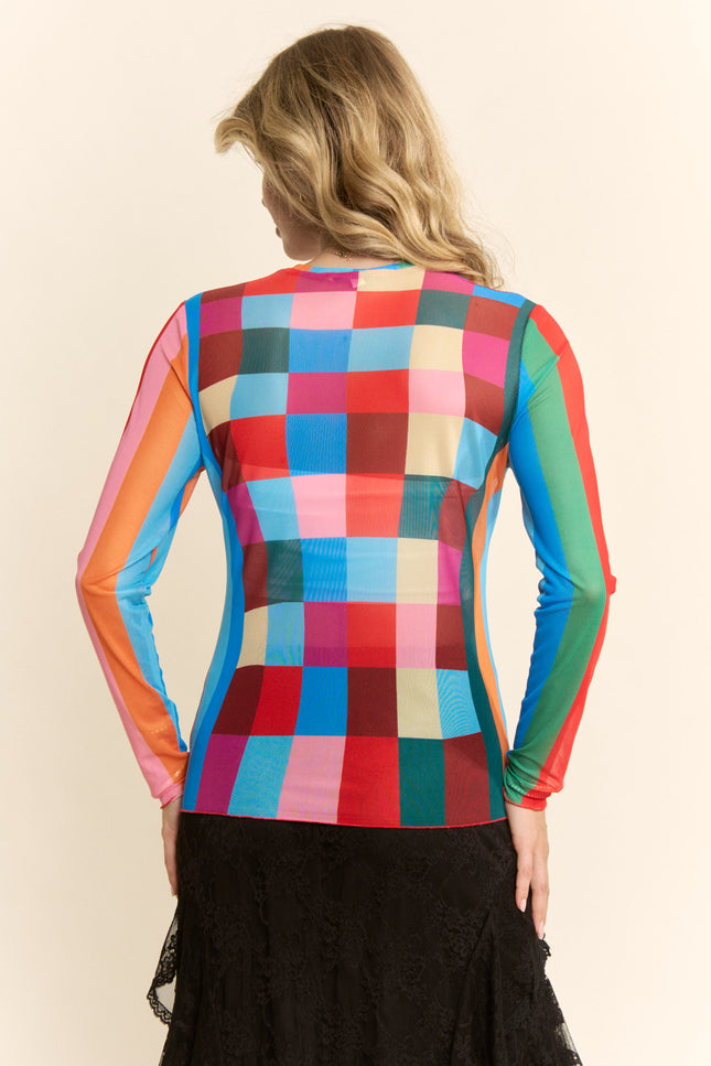 Kaleidoscope Mesh Top