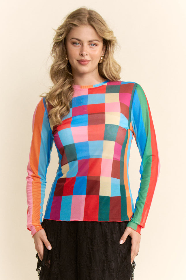 Kaleidoscope Mesh Top