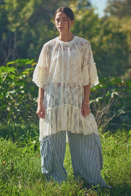 Aurelia Mesh Top — Cream front