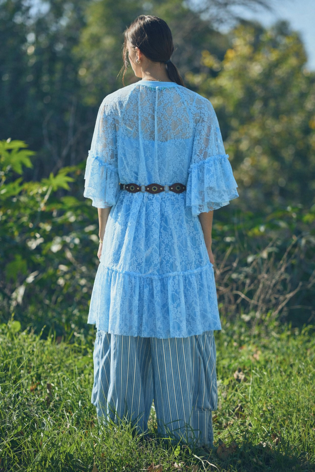 Aurelia Mesh Top — Lt Blue back