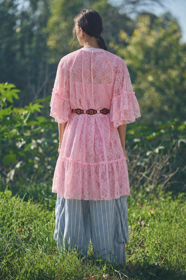 Aurelia Mesh Top — Pink back