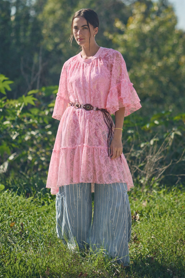 Aurelia Mesh Top — Pink front