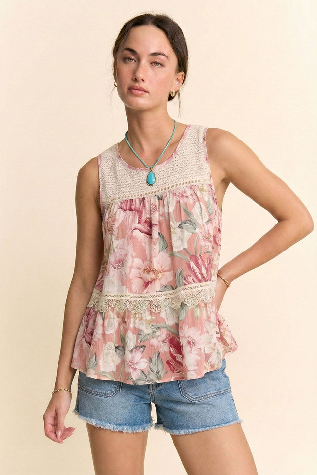 Mirelle Mesh Top — Pink front