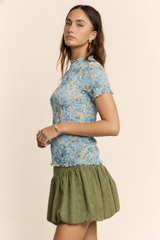 Velvet Mesh Top