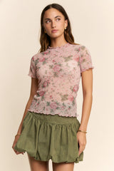 Velvet Mesh Top