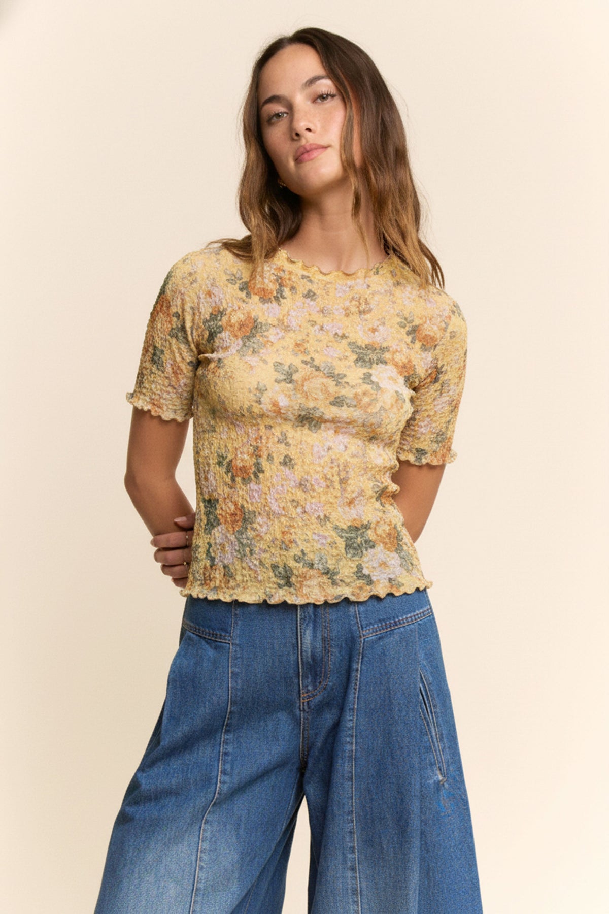 Velvet Mesh Top