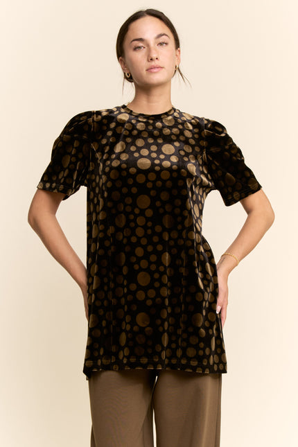 Marlow Top — Dot-olive front