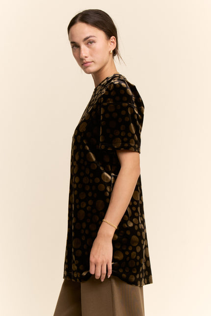 Marlow Top — Dot-olive side