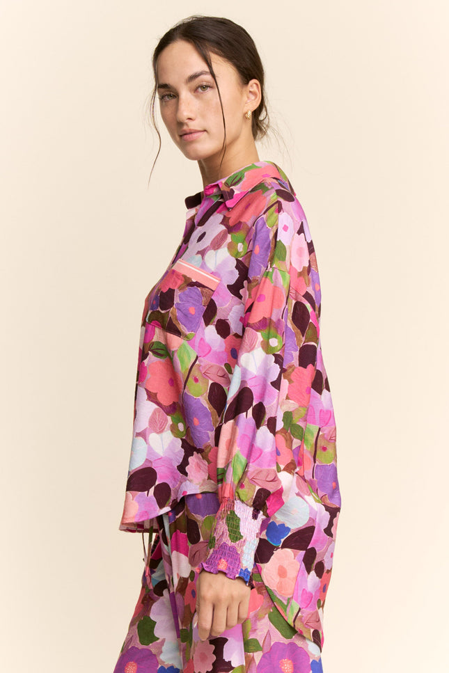 Vesperine Top — Berry Pink side
