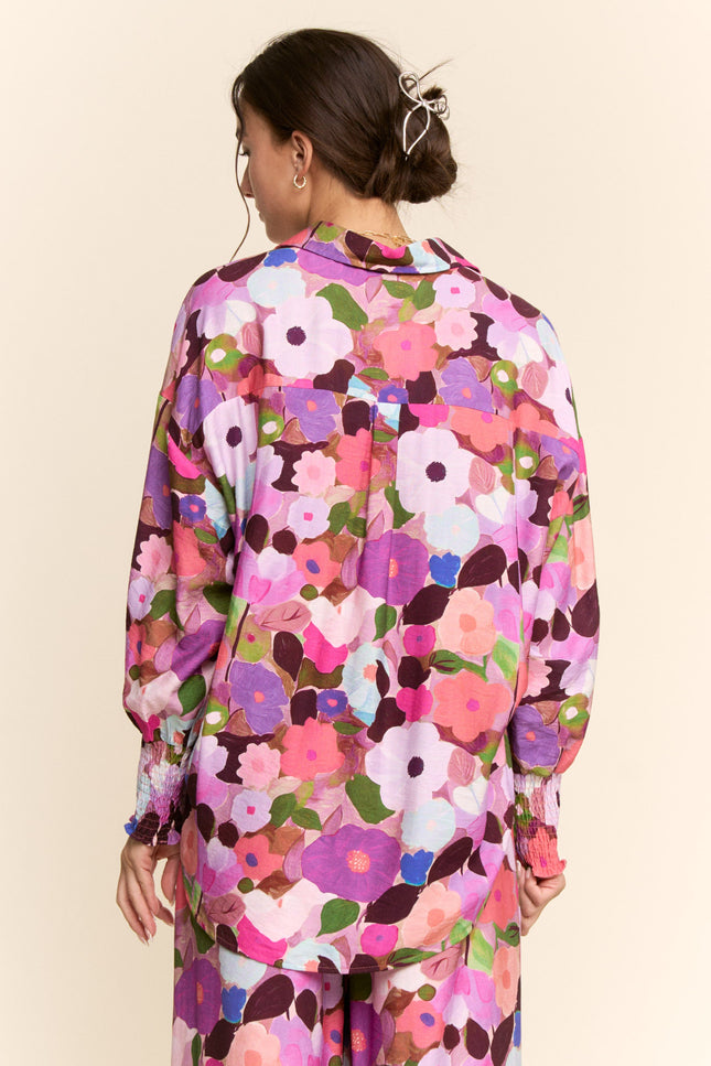 Vesperine Top — Berry Pink back