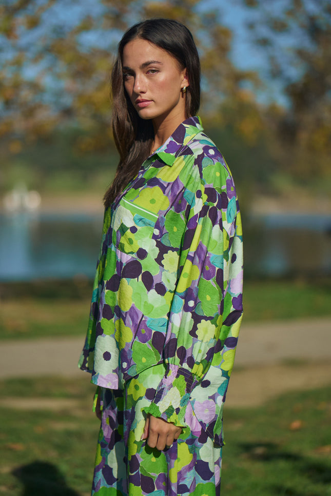 Vesperine Top — Green Purple side