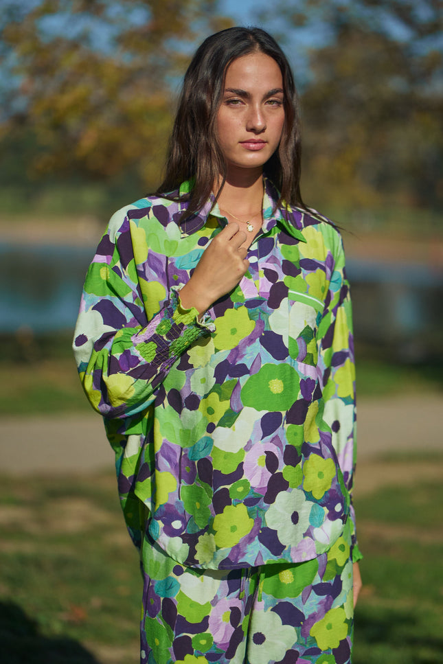 Vesperine Top — Green Purple front